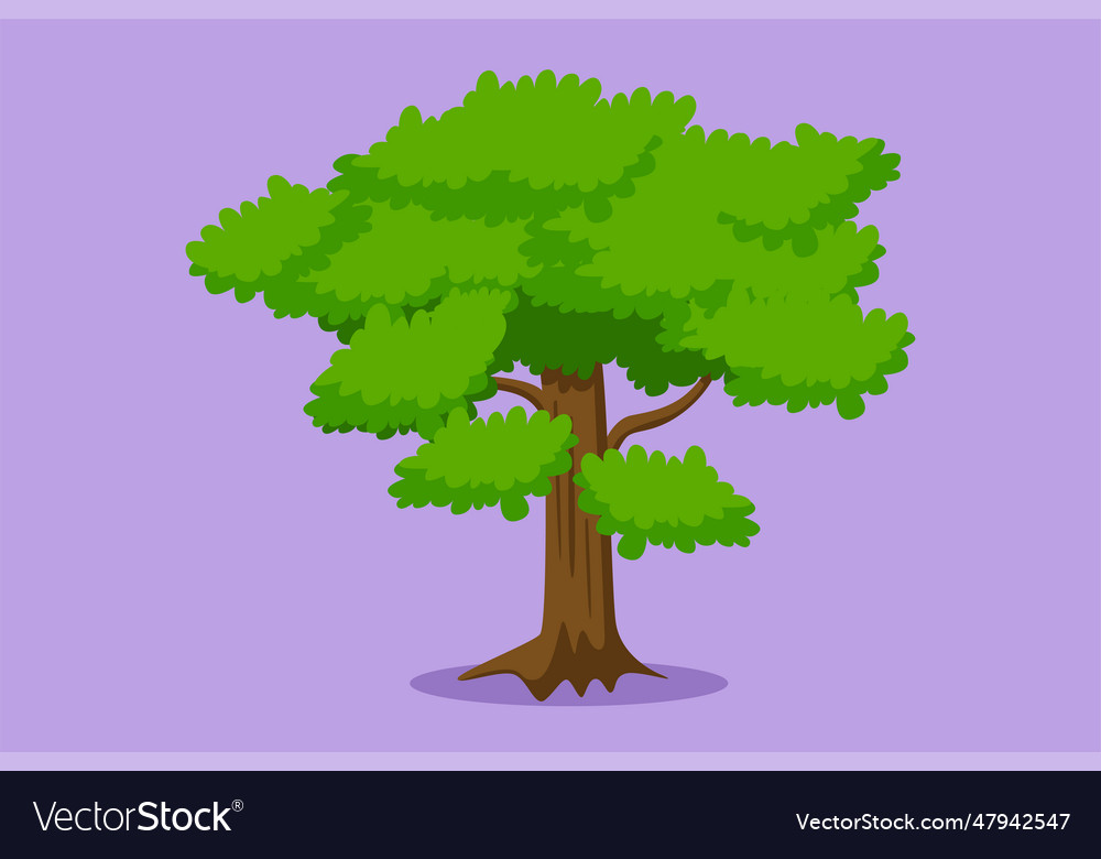 Cartoon flat style drawing green tree fertile Vector Image