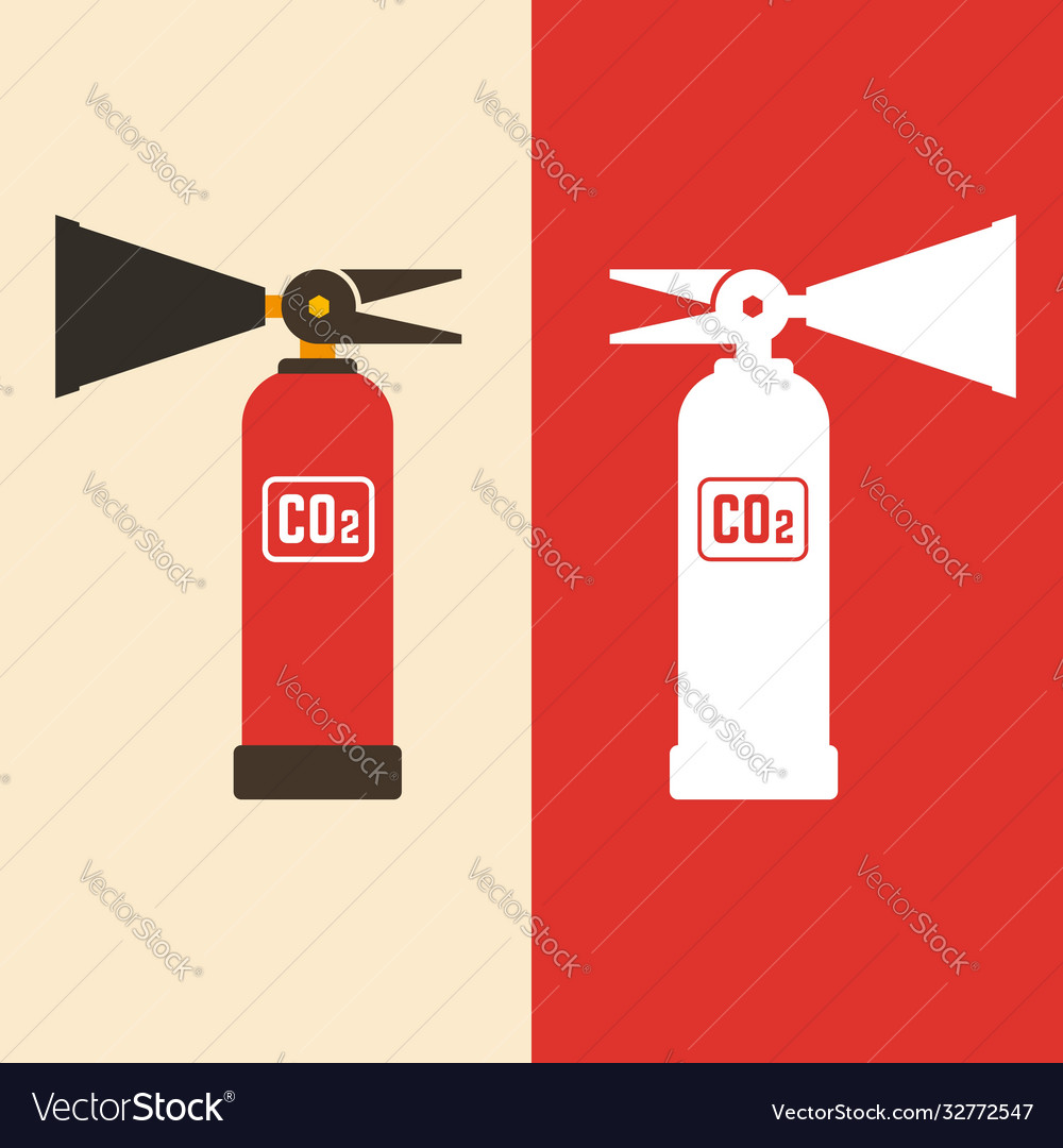 Fire extinguisher flat Royalty Free Vector Image