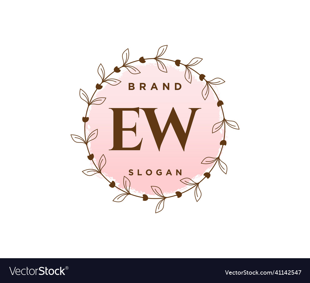 Initial ew feminine logo usable for nature salon