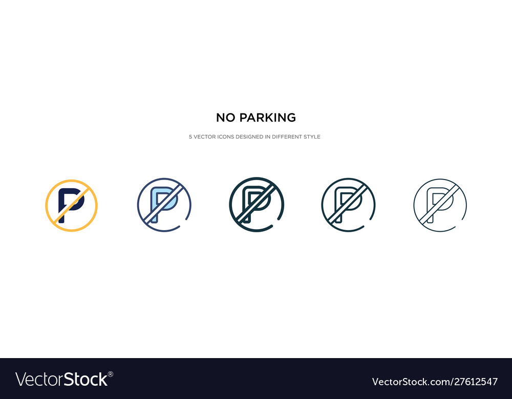 No parking icon in different style two colored