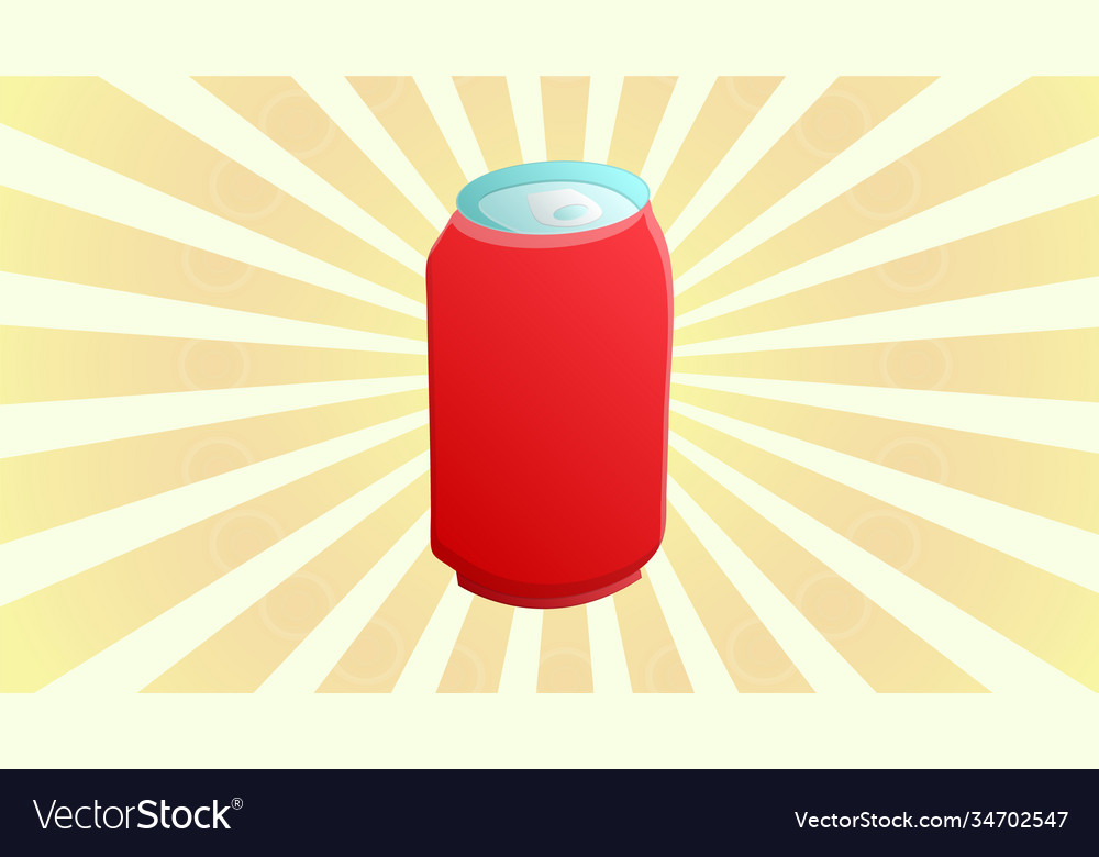 Soda in a tin can - cute cartoon colored picture Vector Image Soda in a tin can - cute cartoon colored picture Vector Image