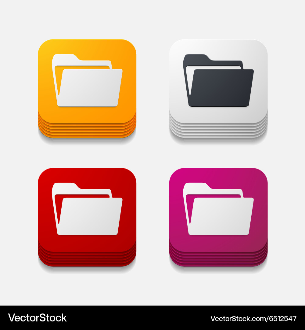 Square button folder Royalty Free Vector Image