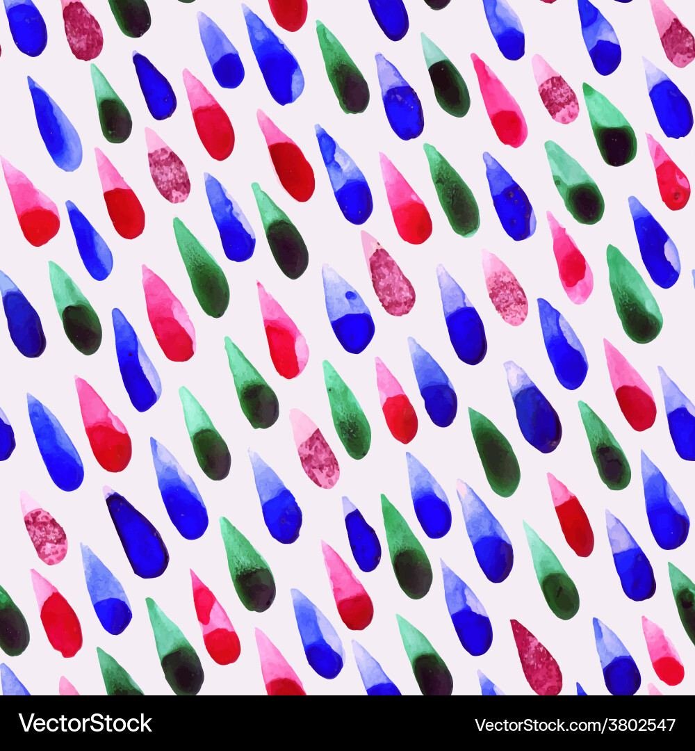 Watercolor rain drops seamless background Vector Image