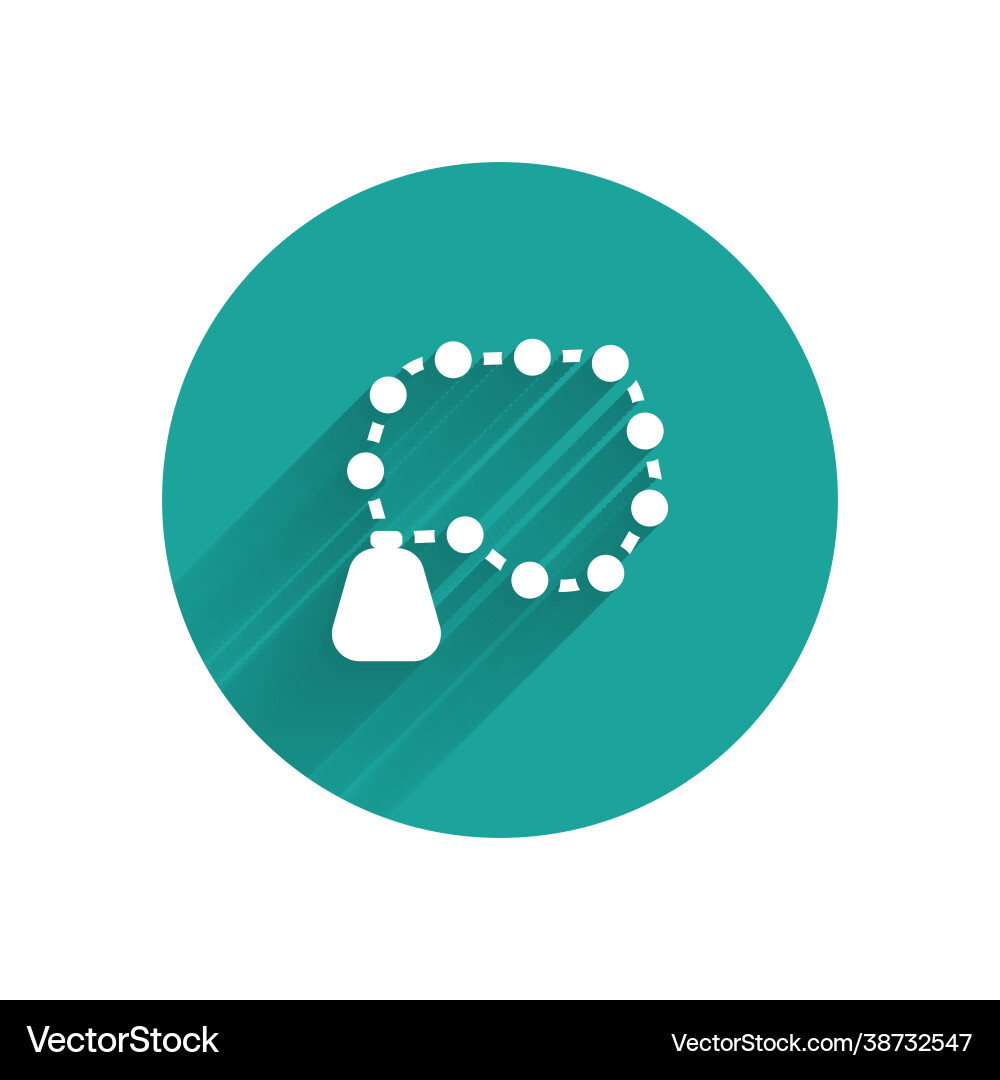 White rosary beads religion icon isolated Vector Image
