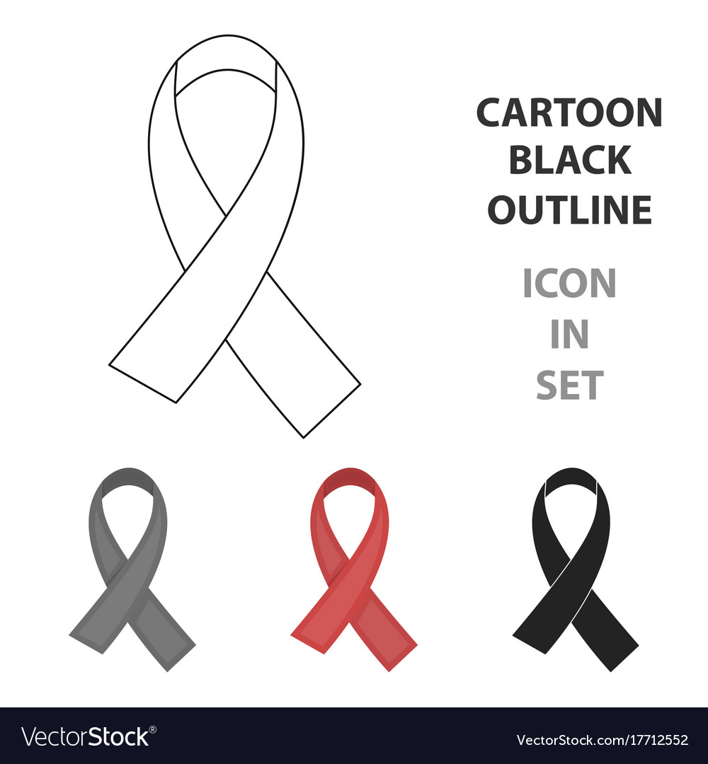 Aids ribbon icon in cartoon style isolated