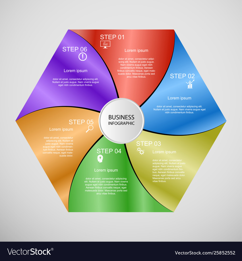 Business infographics geometry hexagon design