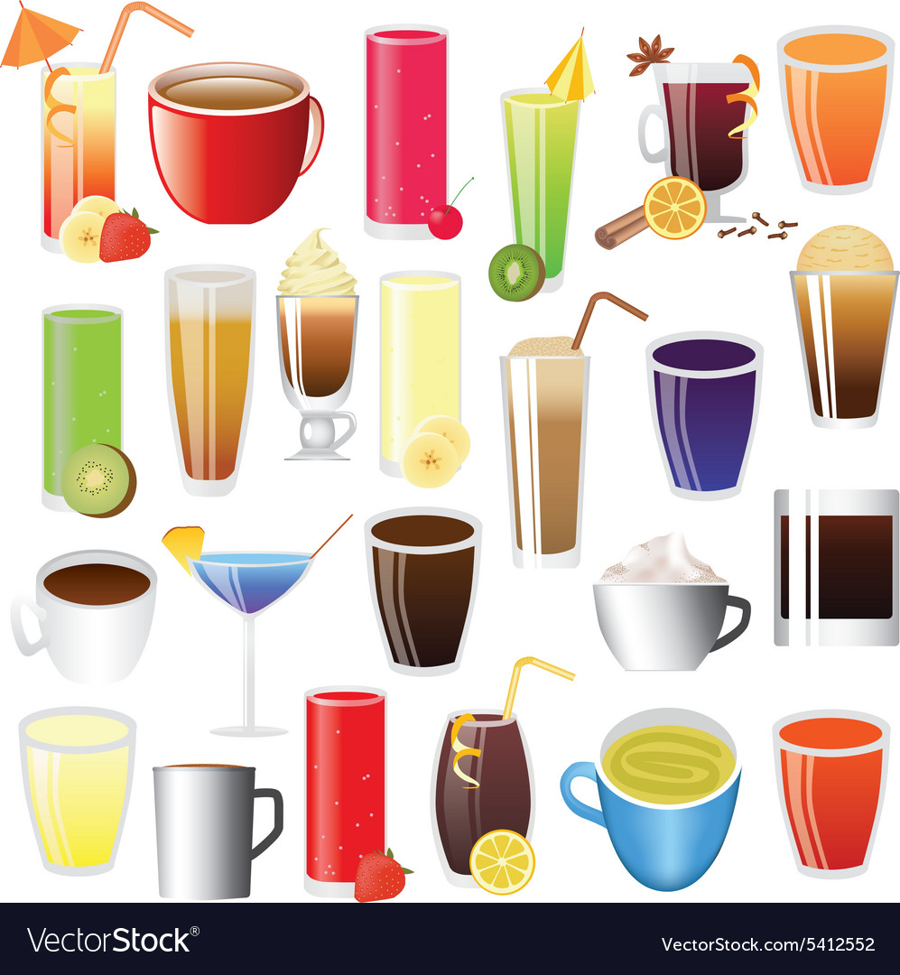 Drinks set Royalty Free Vector Image - VectorStock