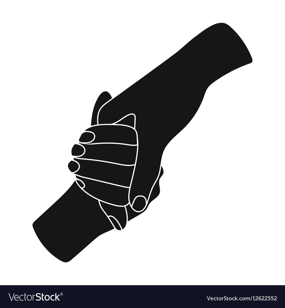 Hands holding icon in black style isolated on Vector Image