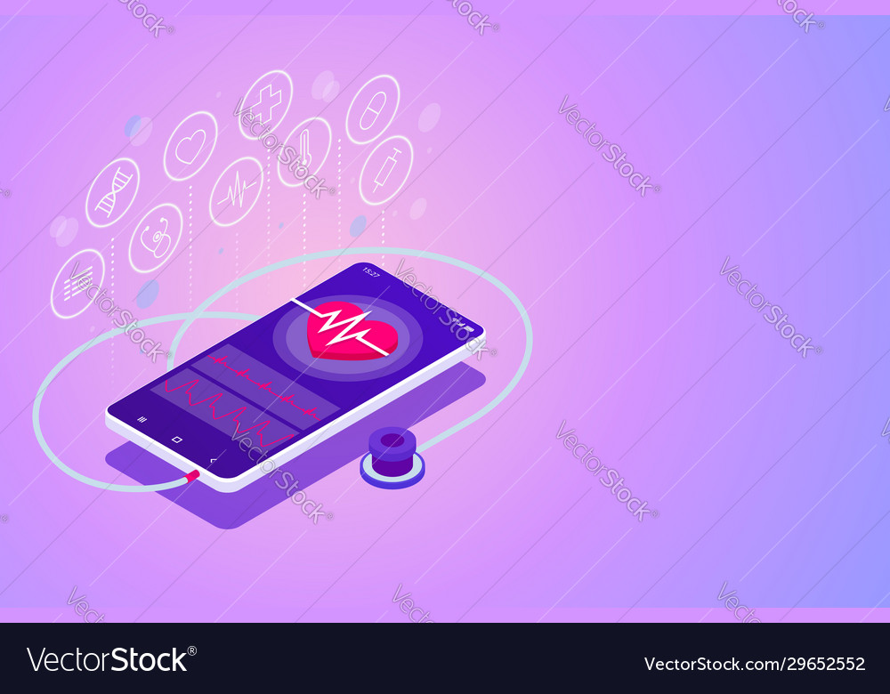 Isometric Online Medical Consultation Health Care Vector Image