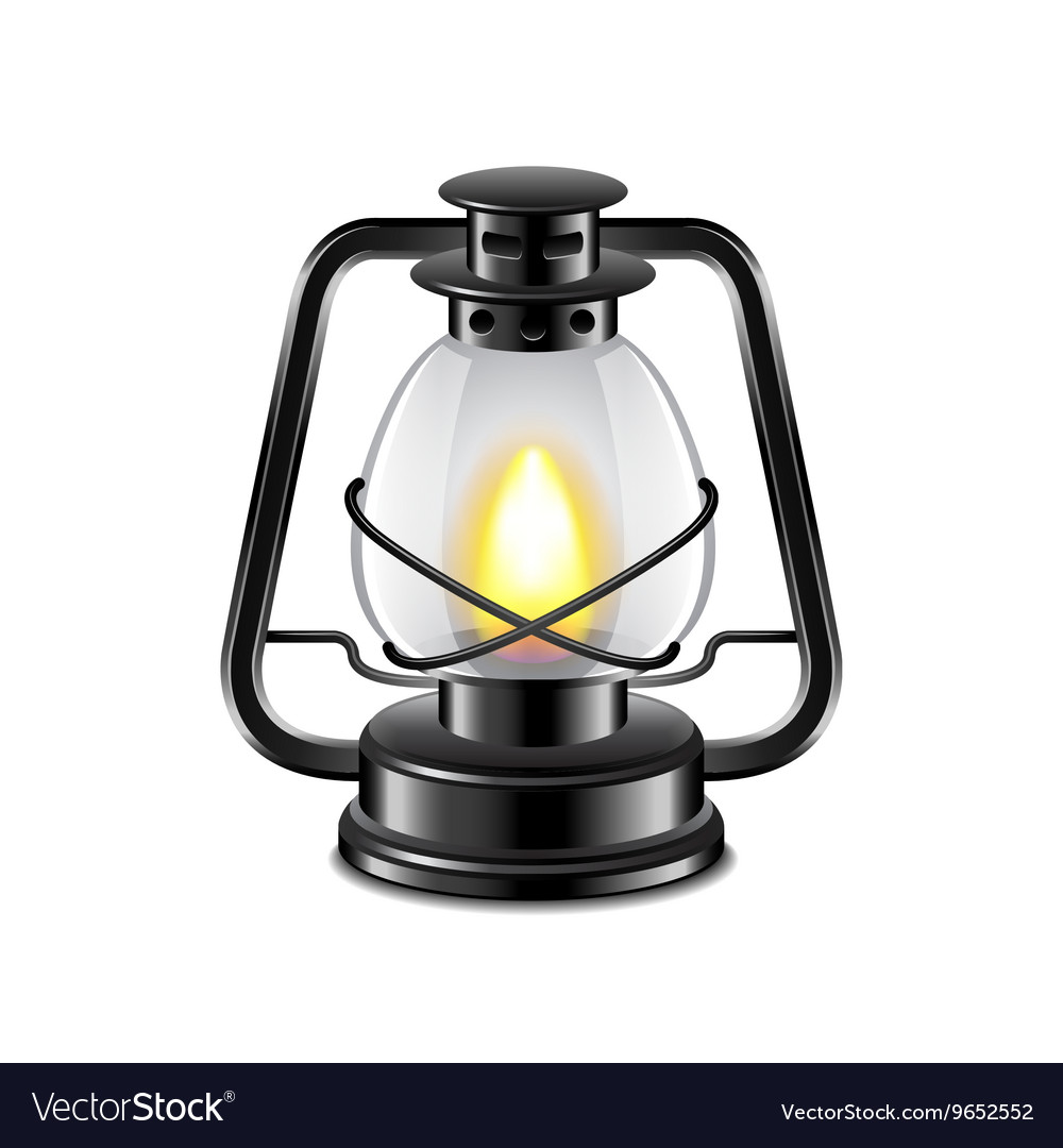 Kerosene lamp isolated on white Royalty Free Vector Image