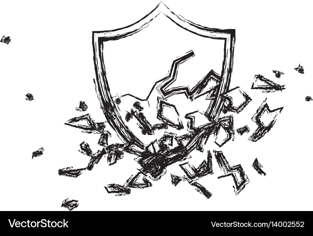 Shield broken abstract crest Royalty Free Vector Image