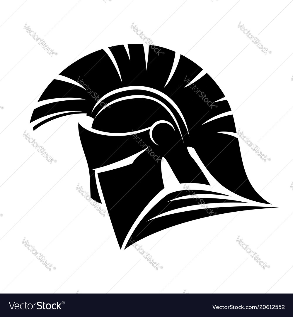 Spartan helmet sign Royalty Free Vector Image - VectorStock