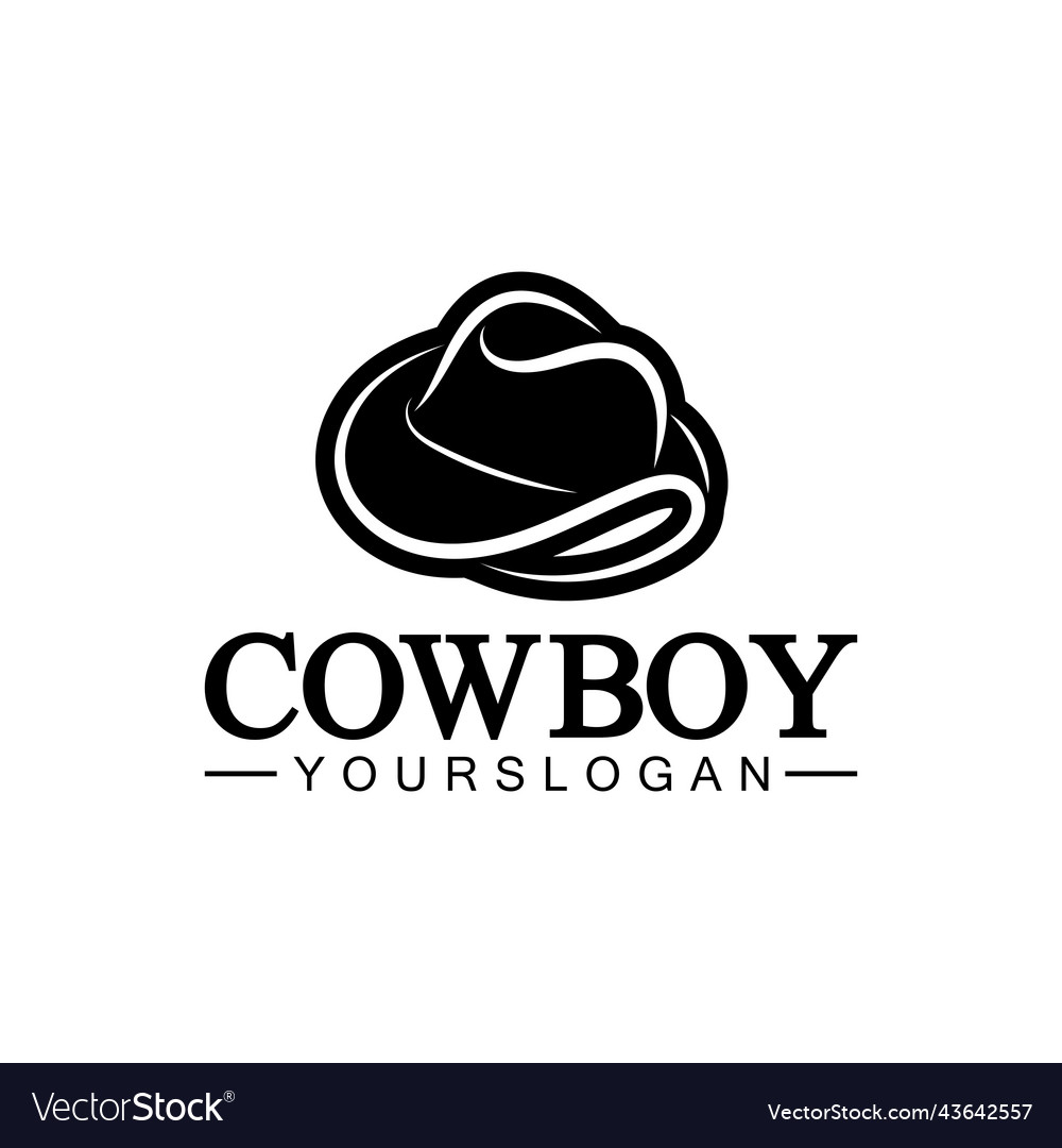 Cowboy hat logo icon design template Royalty Free Vector