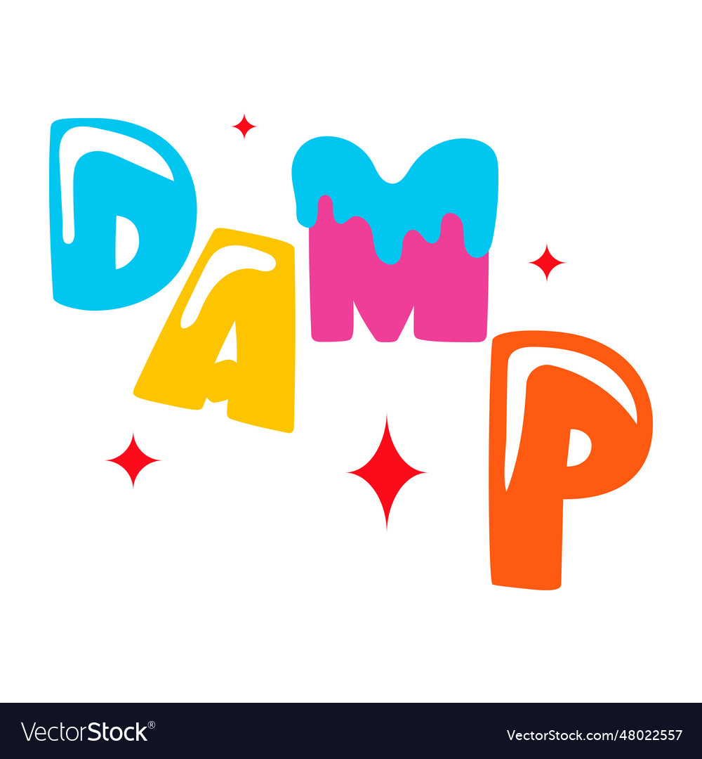 Damp word Royalty Free Vector Image VectorStock