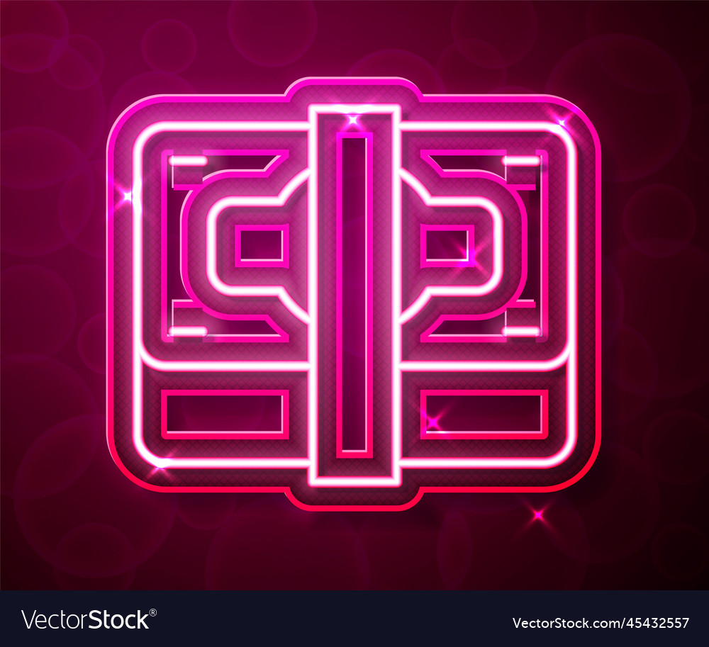 Glowing neon line stacks paper money cash icon Vector Image