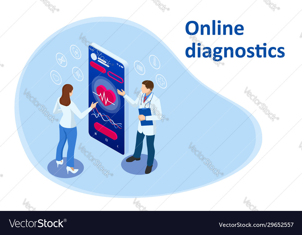 Isometric Online Medical Consultation Health Care Vector Image