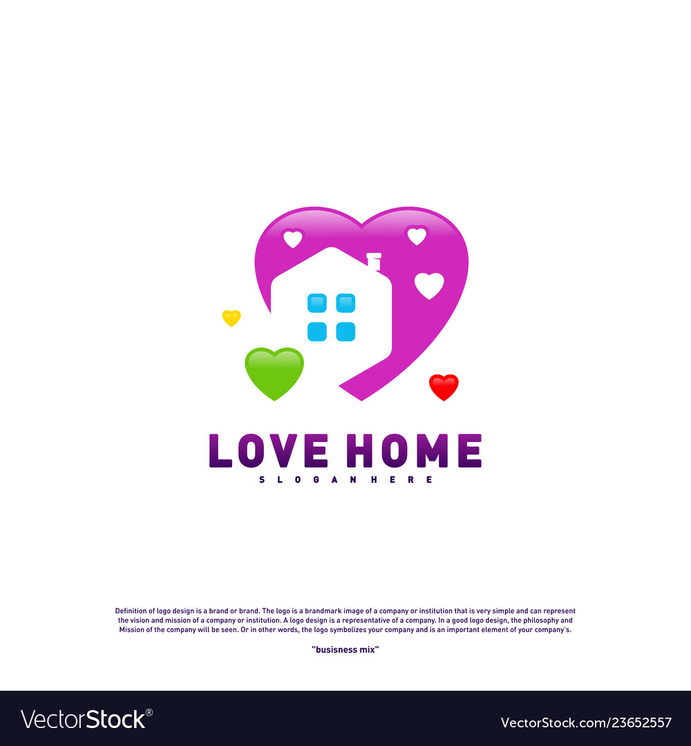 Love home logo design concept business house