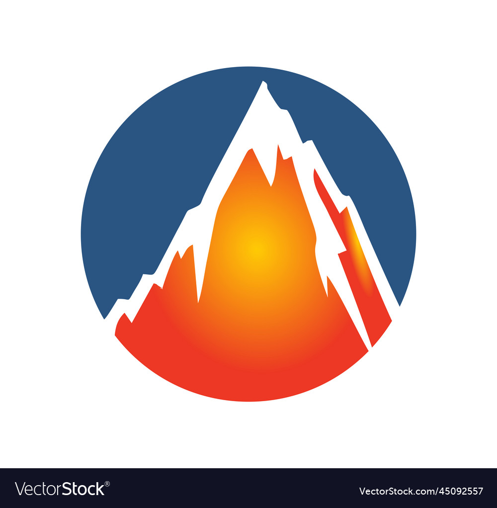 Mount lava volcano icon Royalty Free Vector Image