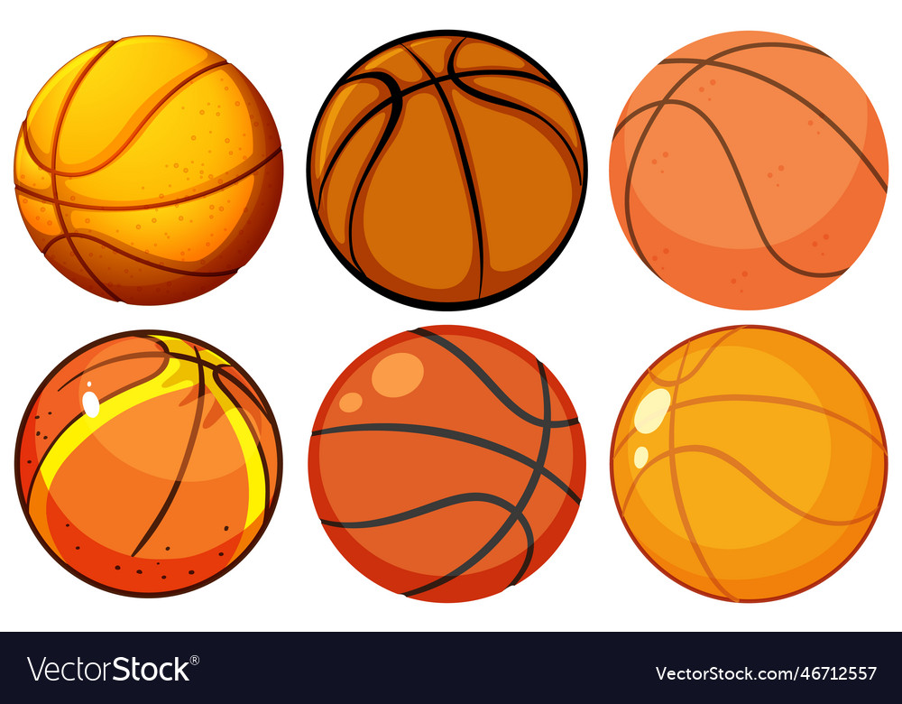 Set of basketball balls Royalty Free Vector Image