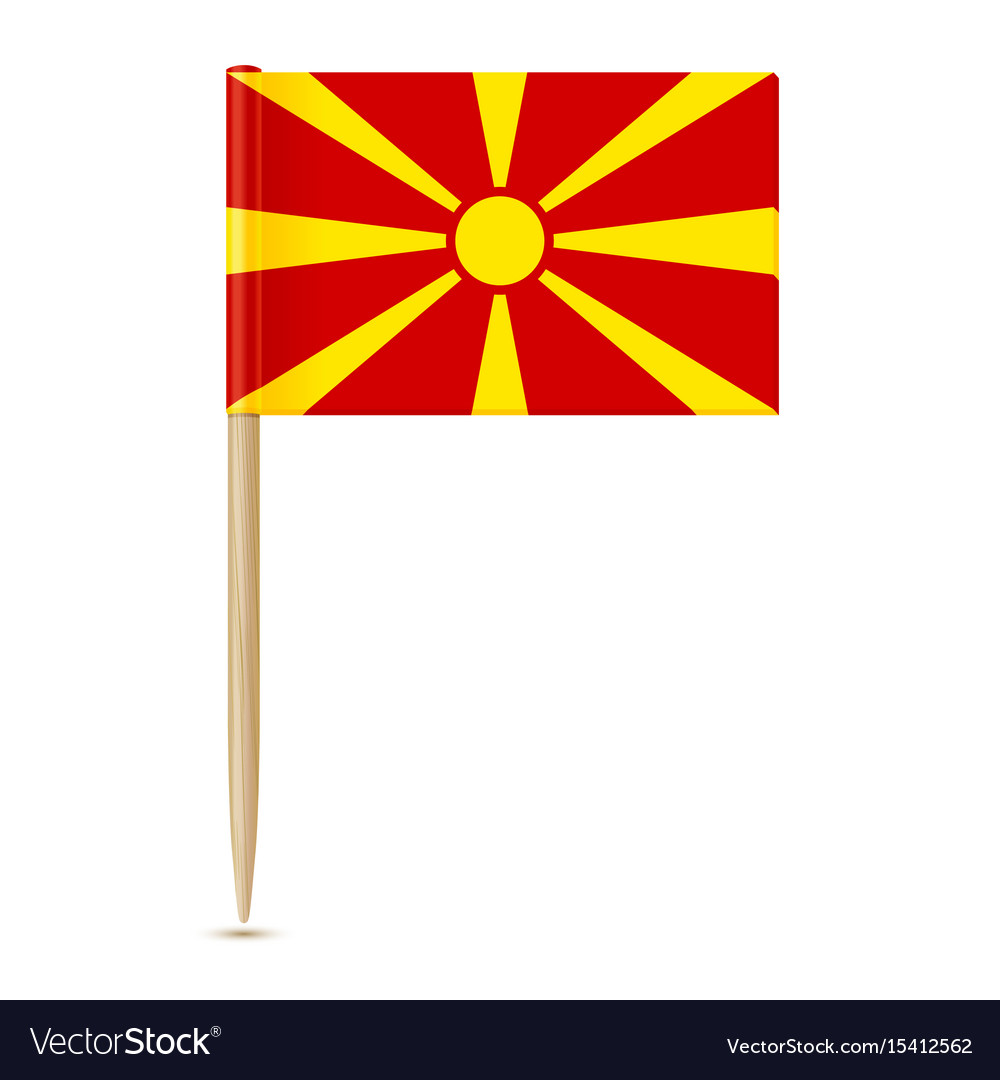 Flag macedonia flag toothpick 10eps Royalty Free Vector