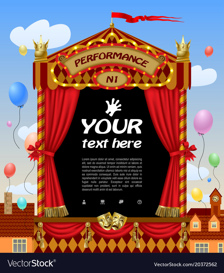 Puppet show booth Royalty Free Vector Image - VectorStock