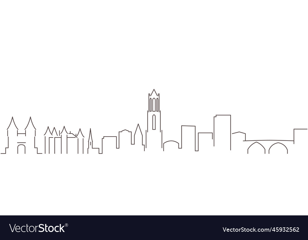 Utrecht dark line simple minimalist skyline Vector Image