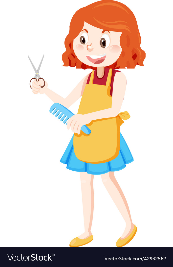 Woman hairdresser holding her tools Royalty Free Vector