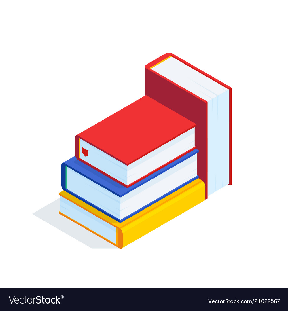 3d stack of books Royalty Free Vector Image - VectorStock