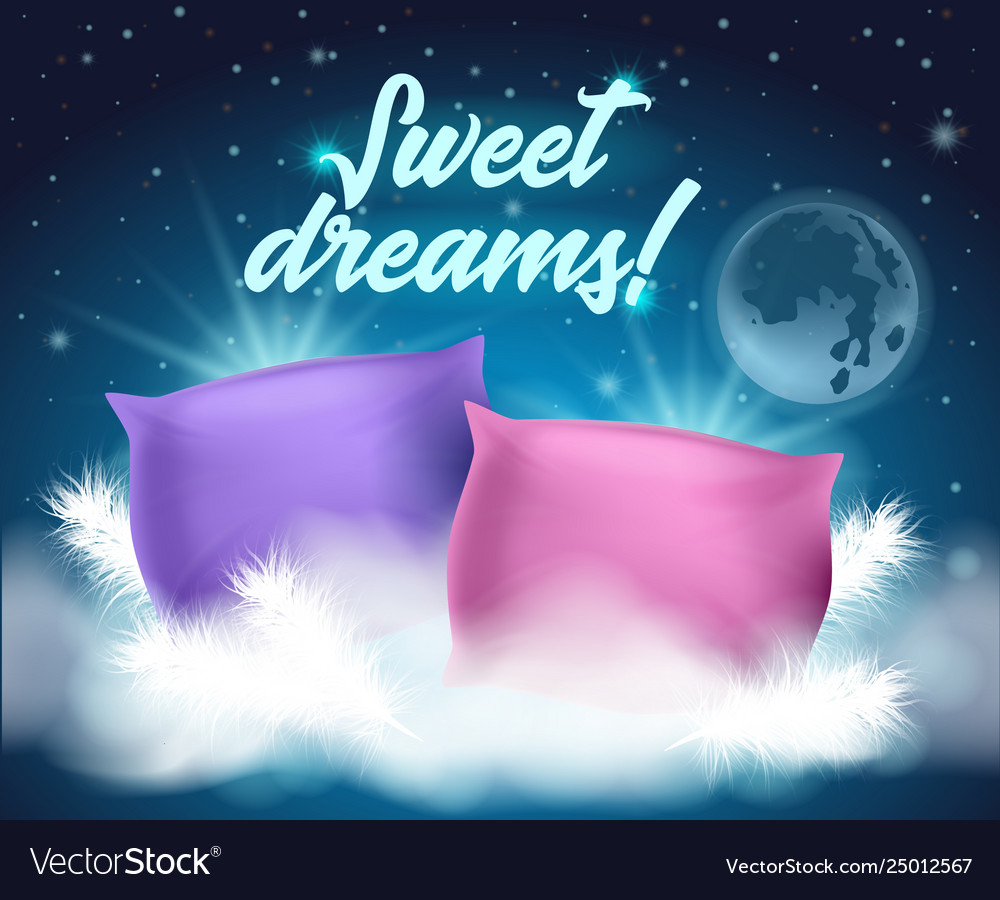 Beautiful card with wish written sweet dreams Vector Image, sweet dreams 