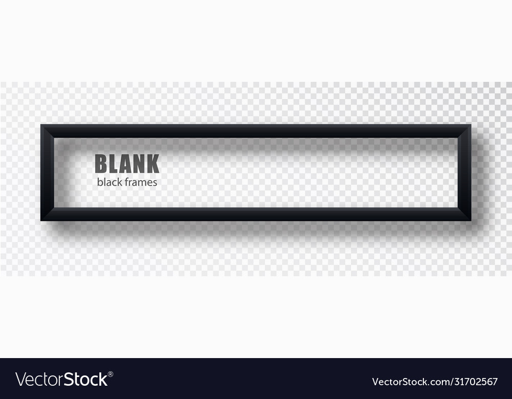 Black horizontal frame template a long frame Vector Image