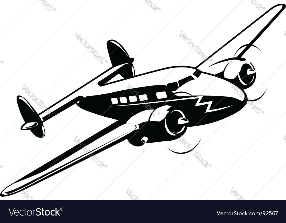 Download Cartoon retro airplane Royalty Free Vector Image