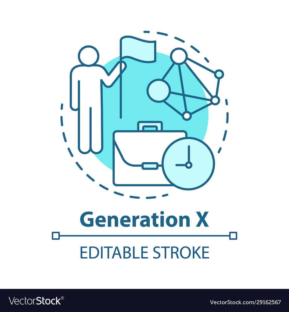 Generation x concept icon age group idea thin Vector Image