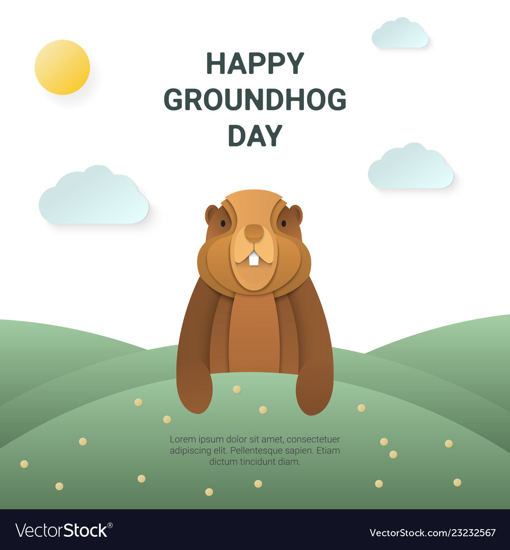 Happy groundhog day design Royalty Free Vector Image