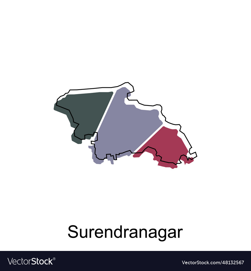 Map of surendranagar colorful geometric modern Vector Image