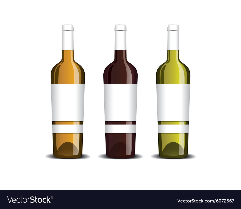 Mock up of the wine bottle with label Royalty Free Vector