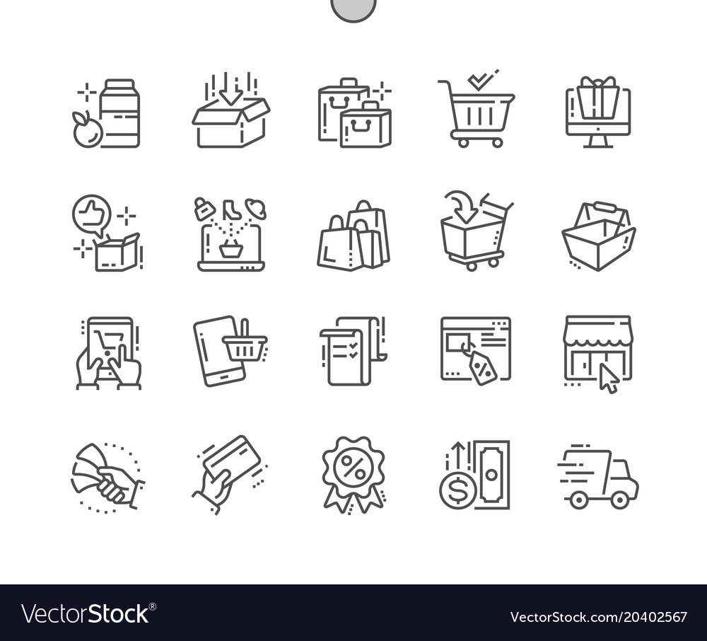 Shopping well-crafted pixel perfect thin Vector Image