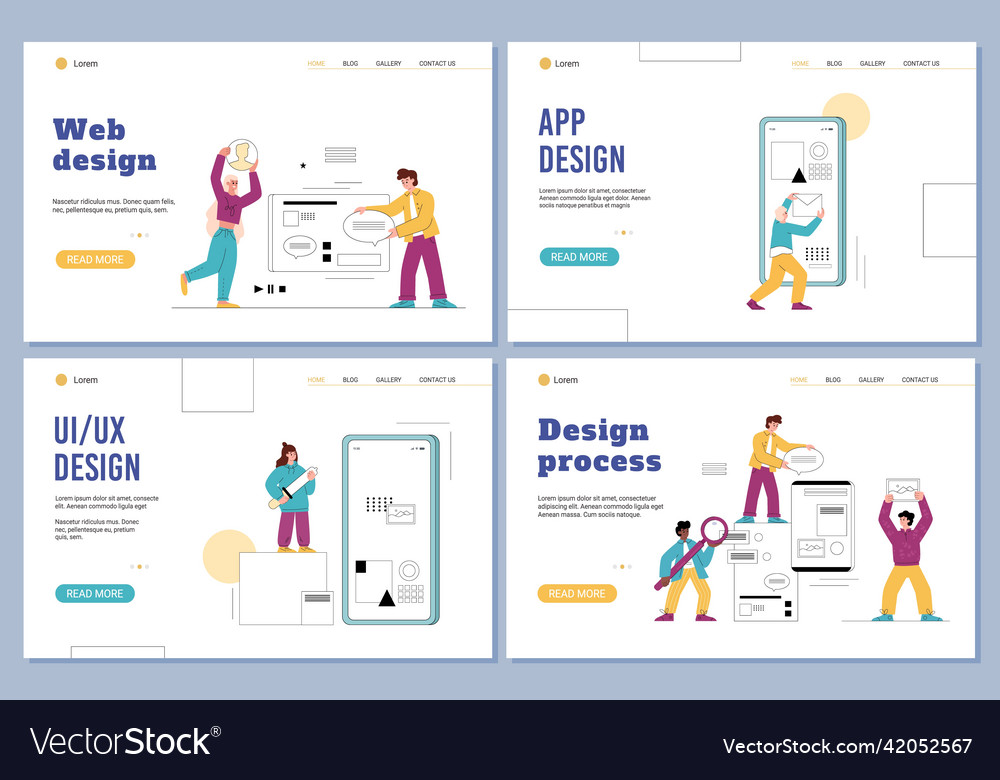 Web and ui ux design process with abstract Vector Image