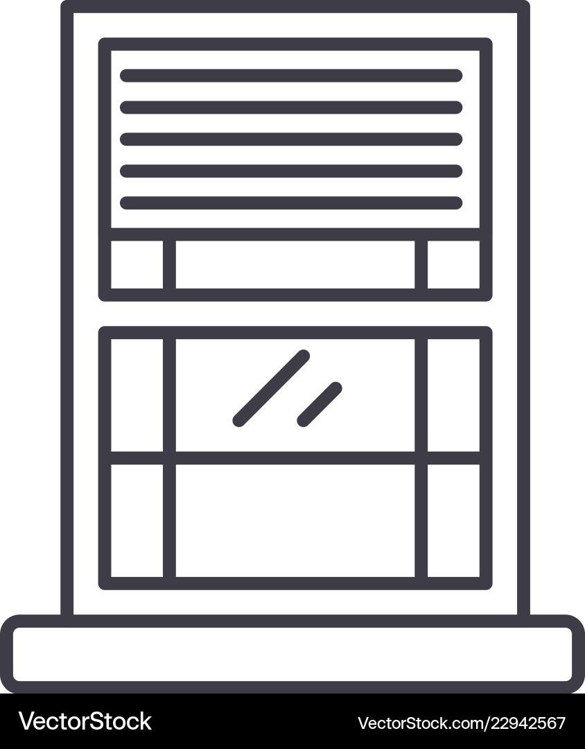 Window line icon concept linear Royalty Free Vector Image