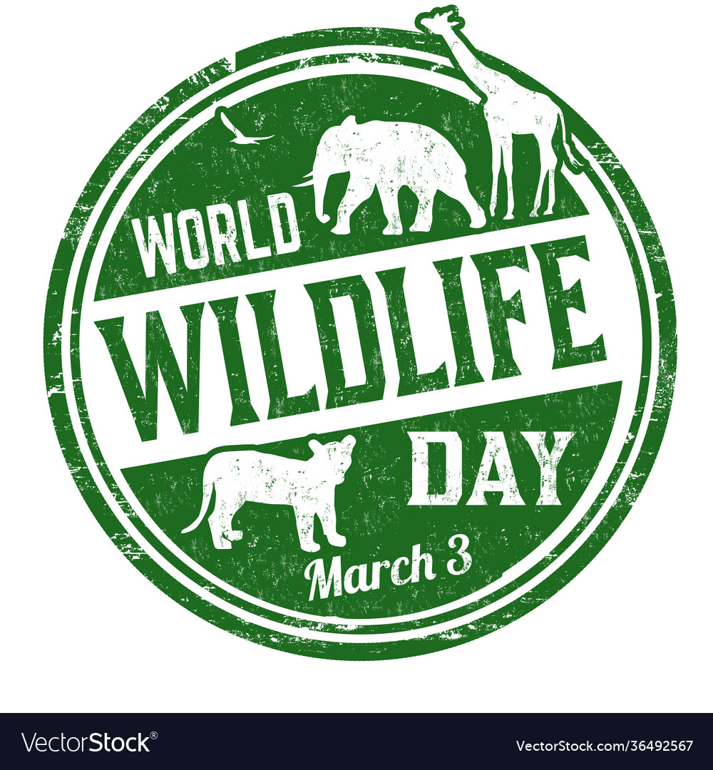 World wildlife day grunge rubber stamp Royalty Free Vector