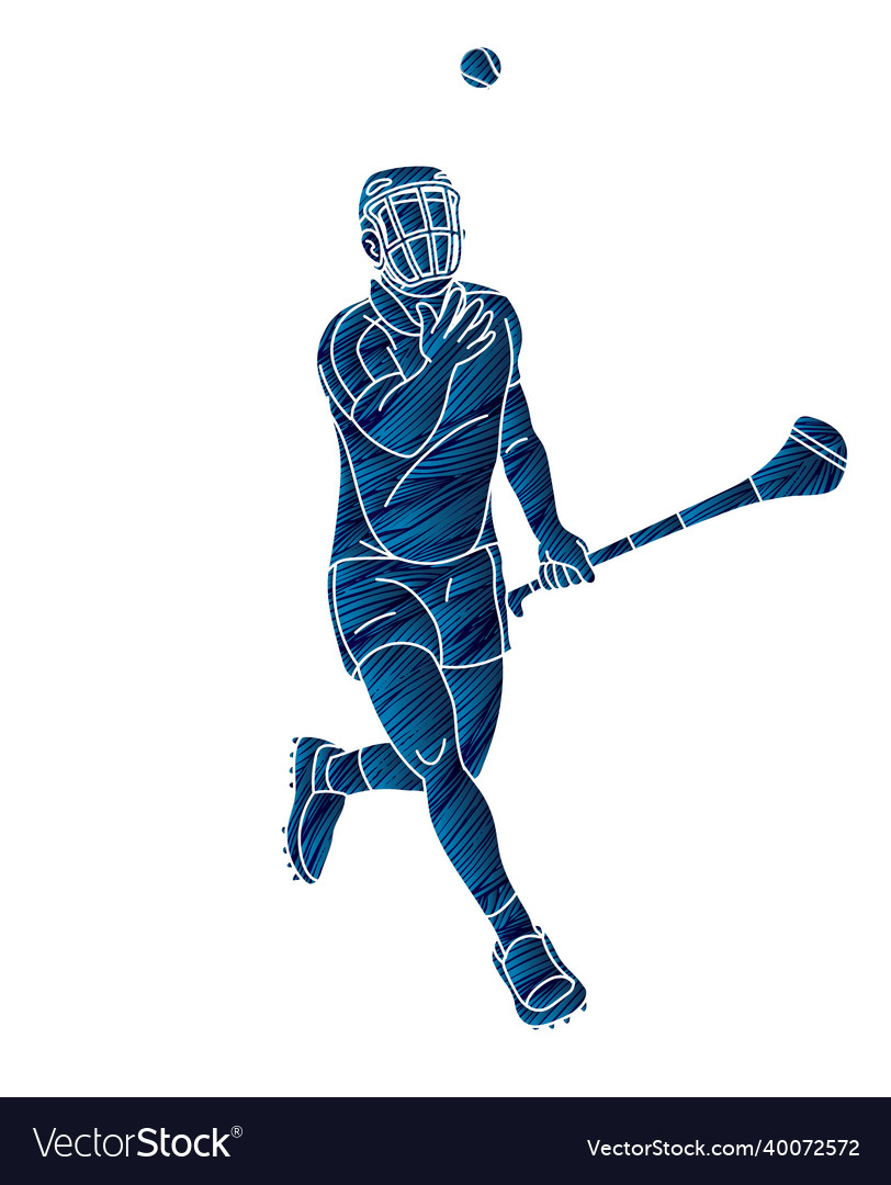 Irish hurley sport cartoon graphic Royalty Free Vector Image