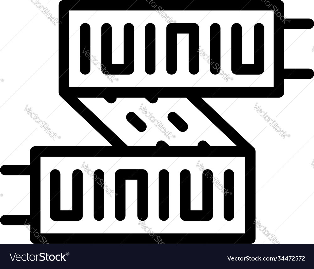 Led strip computer icon outline style Royalty Free Vector