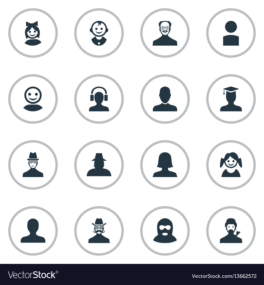 Set of simple human icons Royalty Free Vector Image