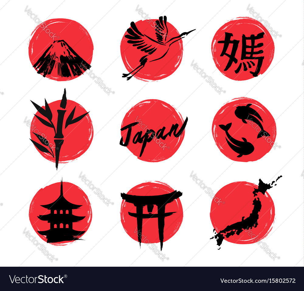 Sketch japan icons Royalty Free Vector Image - VectorStock