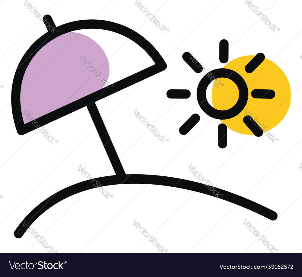 Summer umbrella on a white background Royalty Free Vector