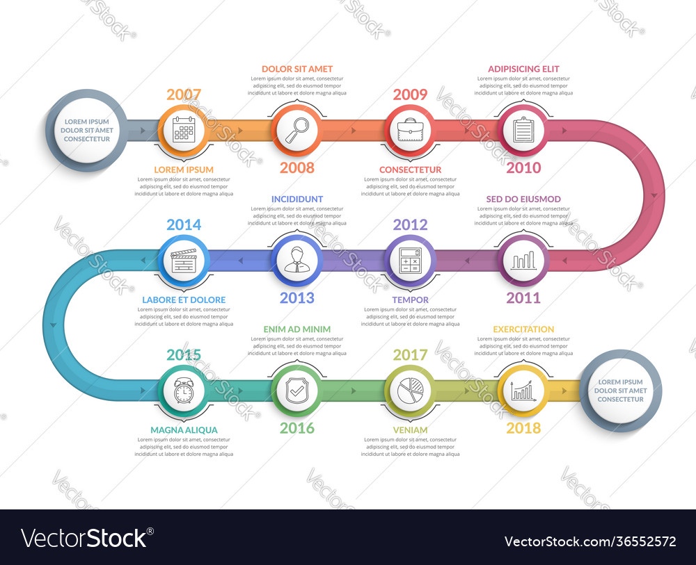 Timeline infographics vector image Timeline infographics