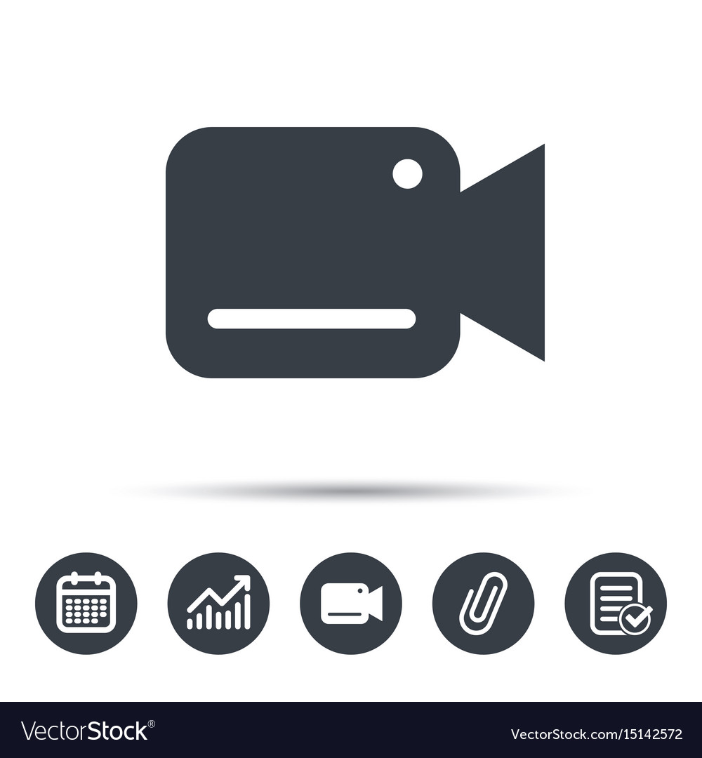 Video camera icon film recording cam symbol Vector Image