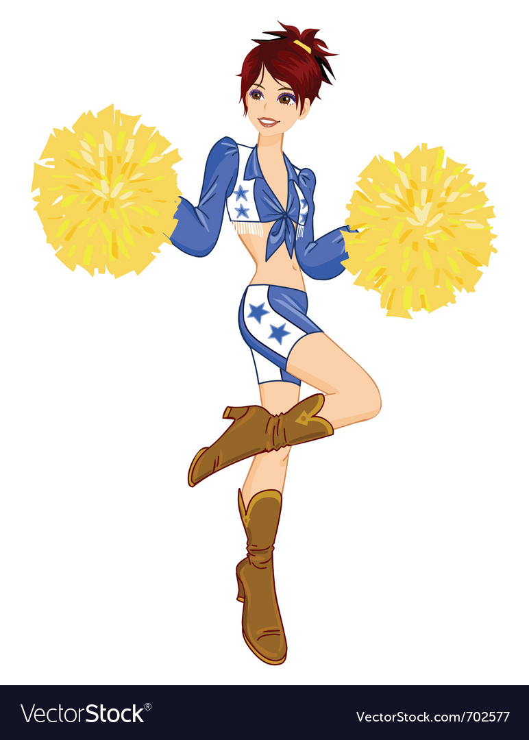 Cartoon Cheerleader Royalty Free Vector Image Vectorstock