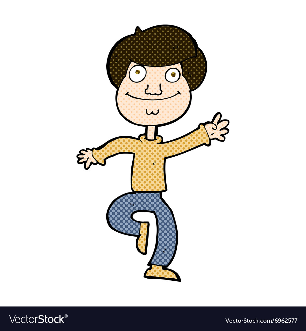 Comic cartoon dancing man Royalty Free Vector Image Comic cartoon dancing man Royalty Free Vector Image