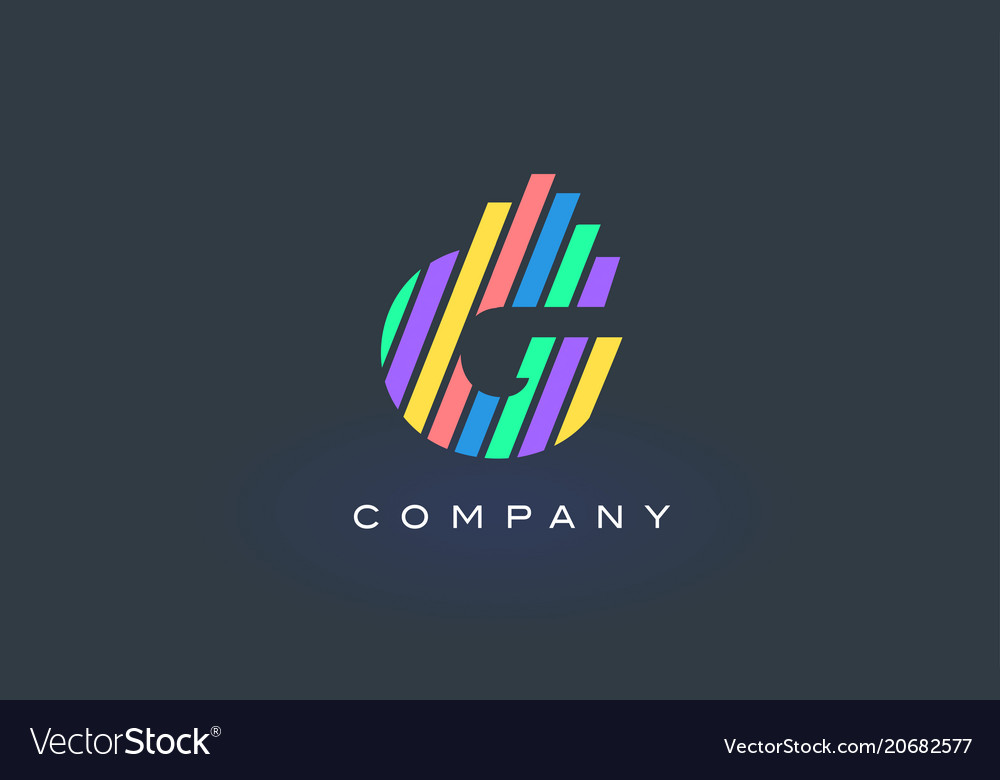 G letter logo with colorful lines design rainbow Vector Image