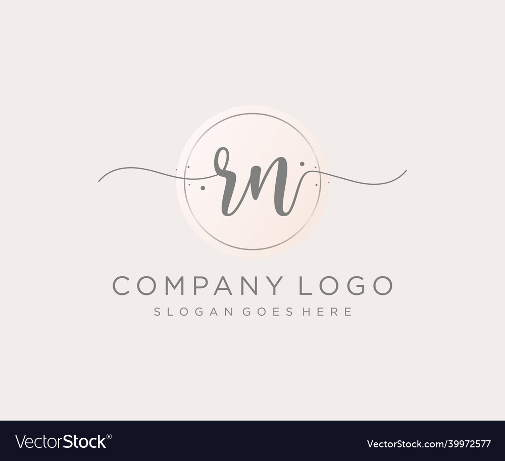 Initial rn feminine logo usable for nature salon Vector Image